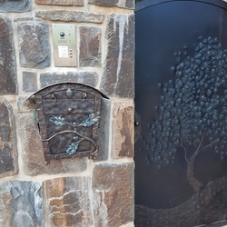 Mailbox with an oak motif - handmade