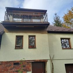 Wrought iron railing on the balcony - exterior railing