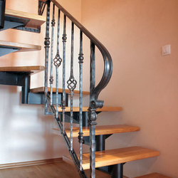 A wrought iron railing in a family house