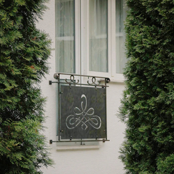 A modern railing with metal - a French window A modern railing with metal - a French window