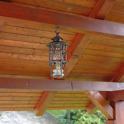 A wrought iron light in the garden A wrought iron light in the garden