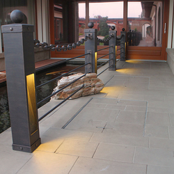 Wrought iron lights in a railing