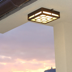 Stropn svietidlo - exterirov svietidlo osvetujce vstup do budovy - modern svetlo (kov/sklo)