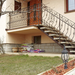 A wrought iron railing - family house