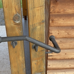 A forged handrail in the exterior of the church