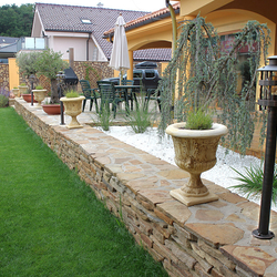 Luxury terrace and rockery lighting with forged lamps in Blacksmiths Art Studio