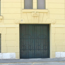 Art-nouveau wrought iron gate - a historical building in Koice