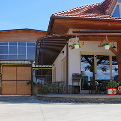 Stylish equipment of the restaurant and of the riding area