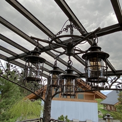 Luxury exterior bespoke lightings crafted for a cottage patio in the High Tatras Luxury exterior bespoke lightings crafted for a cottage patio in the High Tatras