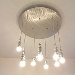 Aluxury stainless steel lighting  SPIRALS  Amodern handcrafted chandlier from smooth stainless steel