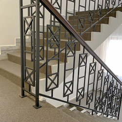 Metal railing for hotel interior staircase – modern design Metal railing for hotel interior staircase – modern design